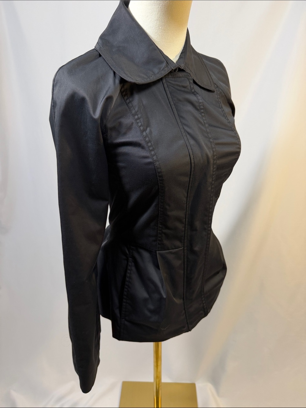 Armani Exchange Black Fitted Utility Jacket. Small hole inside left pocket.